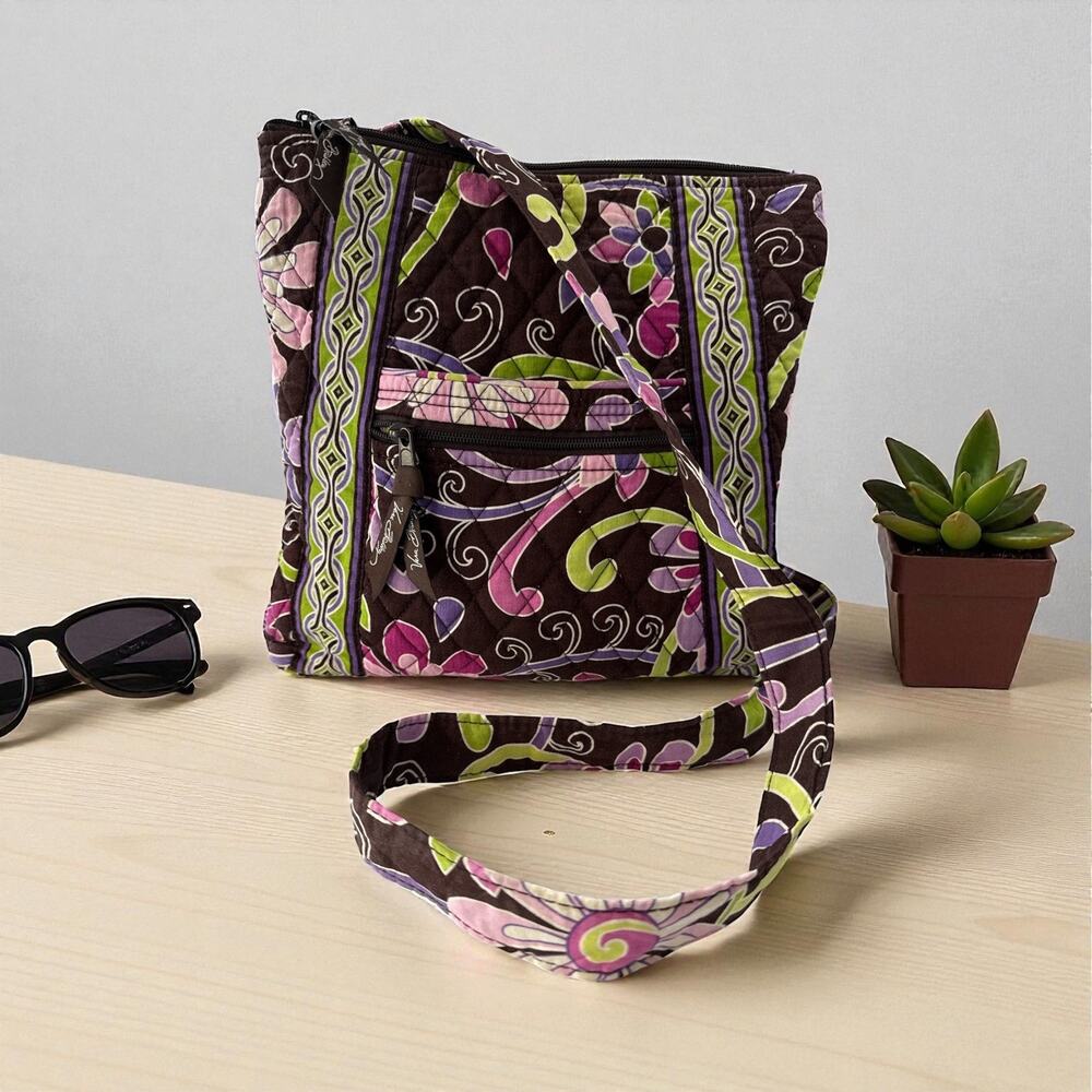 Vera Bradley - RETIRED Purple Punch - Hipster- Crossbody PURSE EUC